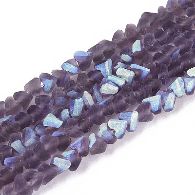 Frosted Transparent Glass Beads Strands GLAA-N054-4mm-12-1