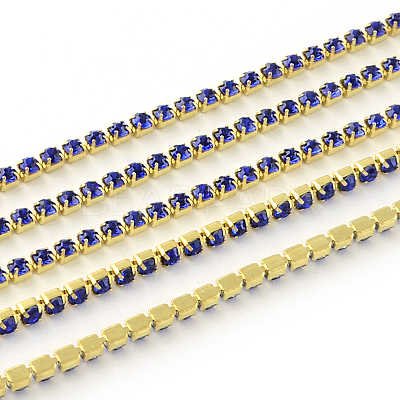 Nickel Free Raw(Unplated) Brass Rhinestone Strass Chains CHC-R119-S6-08C-1-1