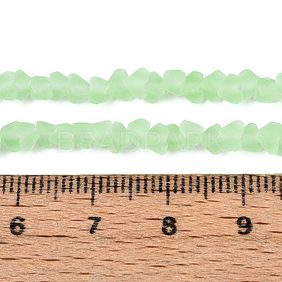 Frosted Transparent Glass Beads Strands GLAA-N016-4mm-07-1