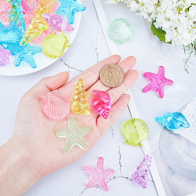 45Pcs 2 Style Transparent Acrylic Beads TACR-AR0001-03-1