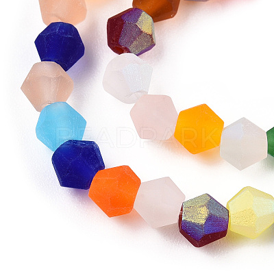 Imitate Austrian Crystal Bicone Frosted Glass Beads Strands GLAA-F029-TM3mm-A29-1