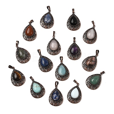Natural & Synthetic Mixed Gemstone Pendants G-A297-05R-1