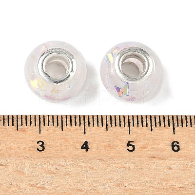 Transparent Resin Rondelle European Beads RESI-S023-02-1