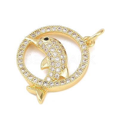 Brass Micro Pave Cubic Zirconia Pendants KK-H525-01A-G-1
