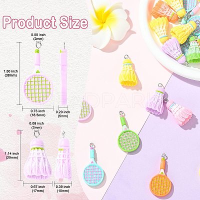 30Pcs 2 Styles Sports Opaque Resin Pendants RESI-CJ0005-35-1