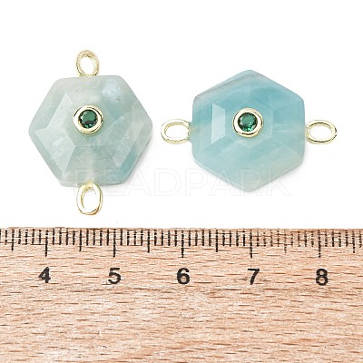 Faceted Natural Amazonite Carved Links G-T146-01G-04-1
