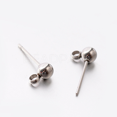 304 Stainless Steel Post Stud Earring Findings STAS-E074-19-1