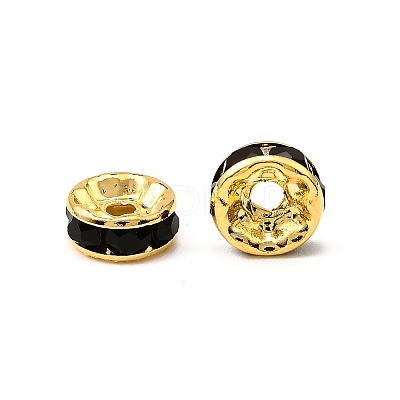 Brass Grade A Rhinestone Spacer Beads RSB038NF-04G-1