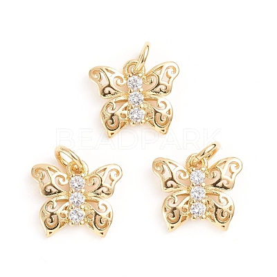 Brass Micro Pave Cubic Zirconia Pendants ZIRC-E164-18A-G-1