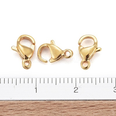 Ion Plating(IP) 304 Stainless Steel Lobster Claw Clasps STAS-H352-01B-G-01-1