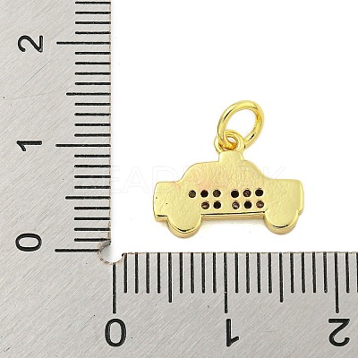 Rack Plating Brass Micro Pave Cubic Zirconia Pendants KK-U021-05G-1