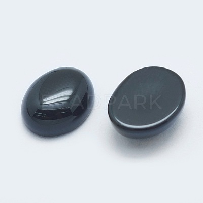 Natural Dyed & Heated Black Agate Cabochons G-G759-Z01-1