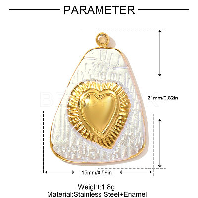 304 Stainless Steel Enamel Pendants STAS-OY002-78G-1