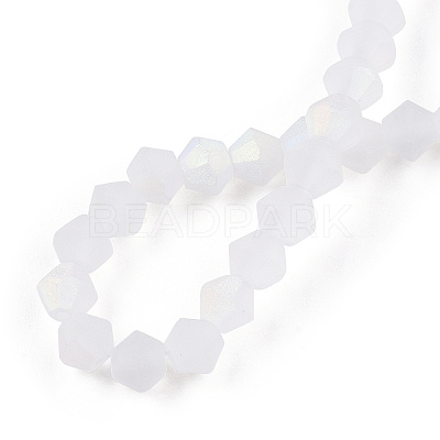 Imitate Austrian Crystal Bicone Frosted Glass Beads Strands EGLA-A039-T6mm-MB13-1