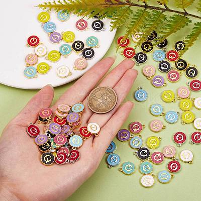 120Pcs 12 Colors Golden Plated Alloy Charms ENAM-SZ0001-64Q-1