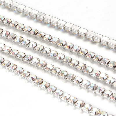Brass Rhinestone Strass Chains CHC-T001-SS6-02S-1