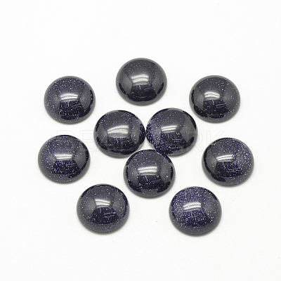 Synthetic Blue Goldstone Cabochons X-G-R416-12mm-34-1