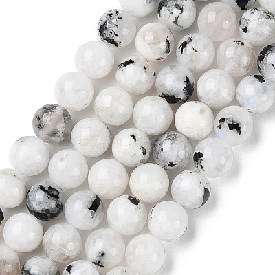 Natural Rainbow Moonstone Beads Strands G-Q1001-A05-03-1