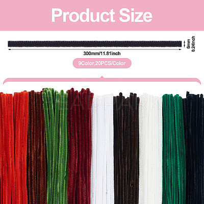 180Pcs 9 Colors DIY Plush Sticks FIND-TA0005-79-1