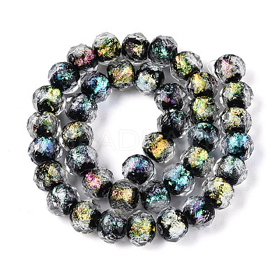 Handmade Foil Glass Lampwork Beads Strands DICH-T023-02-1