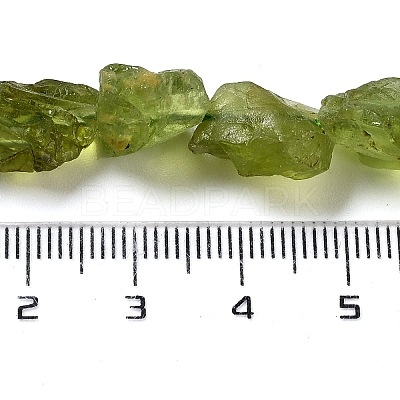 Raw Rough Natural Peridot Beads Strands G-P528-B05-02-1