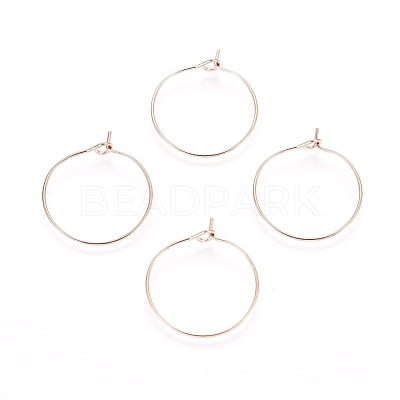 Ion Plating(IP) 316L Surgical Stainless Steel Hoop Earring Findings STAS-D164-05RG-1