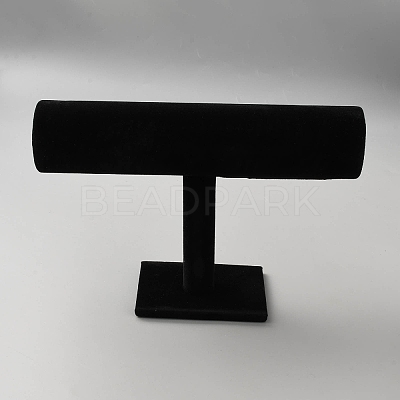 Velvet Cloth T Bar Bracelet Holder Stands BDIS-WH0014-08-1