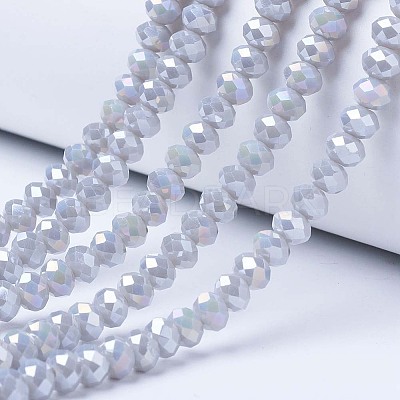 Electroplate Glass Beads Strands X-EGLA-A034-P8mm-B11-1