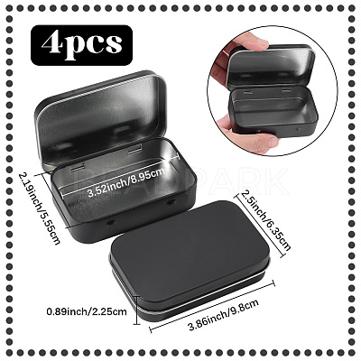 4Pcs Iron Jewelry Storage Boxes with Hinged Lid CON-SP0001-20A-1