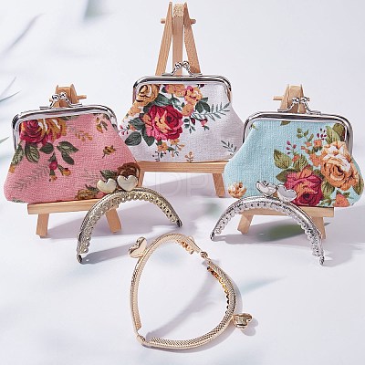 3Pcs 3 Colors Iron Purse Frames Handles IFIN-SZ0001-15-1