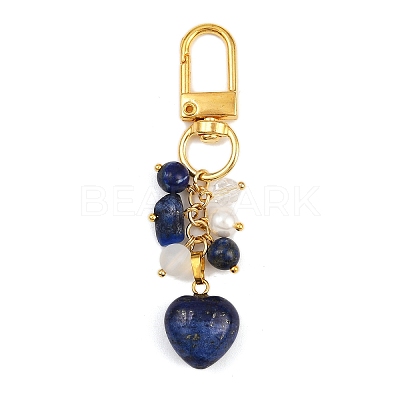 Natural Lapis Lazuli Pendant Decorations HJEW-JM04150-02-1