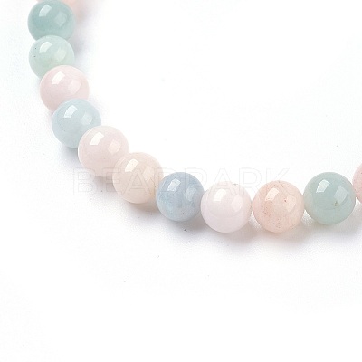 Natural Morganite Stretch Bracelets BJEW-JB03738-04-1