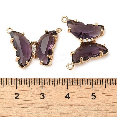 Brass Pave Faceted Glass Connector Charms FIND-Z020-03V-1