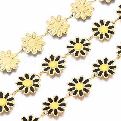 304 Stainless Steel & Enamel Link Chains CHS-Q004-001A-NF-1
