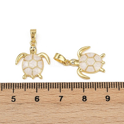 Brass Micro Pave Cubic Zirconia Pendants KK-C093-09G-01-1