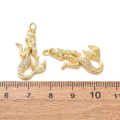 Brass Micro Pave Clear Cubic Zirconia Pendants CU-E003-18G-29-1