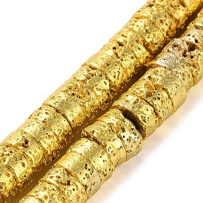 Electroplated Natural Lava Rock Beads Strands G-I360-A01-01-1