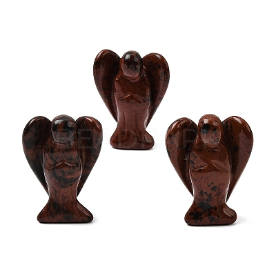 Natural Mahogany Obsidian Angel Figurine DJEW-N006-01A-23-1
