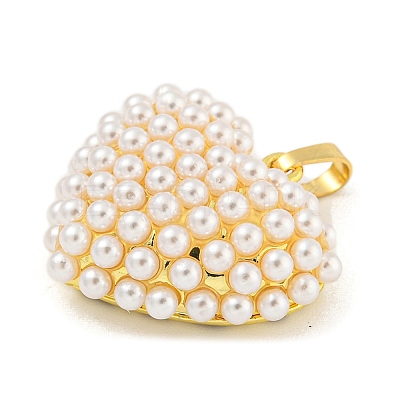 Rack Plating Brass & ABS Plastic Imitation Pearl Pendants X-KK-N255-03E-G-RS-1