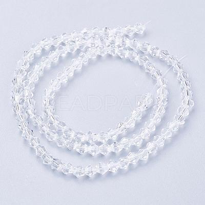 Clear Glass Bicone Beads Strands X-GLAA-S026-07-1