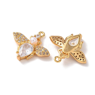Brass Micro Pave Cubic Zirconia Pendants KK-A284-14G-03-1