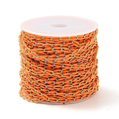 Brass Enamel Curb Chains CHC-C003-13G-08-1