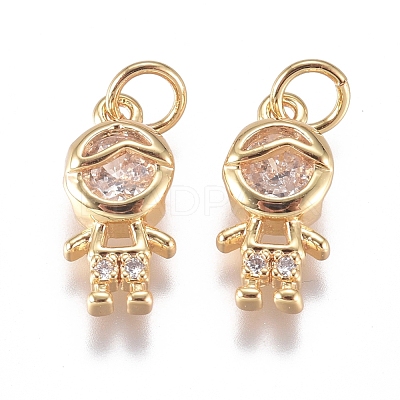 Brass Micro Pave Cubic Zirconia Pendants ZIRC-G168-51G-1