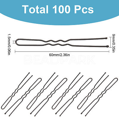 100Pcs Hair Accessories Iron Hair Forks Findings OHAR-SC0001-08-1