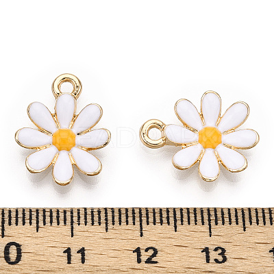 Light Gold Plated Alloy Pendants X-ENAM-T009-39A-1