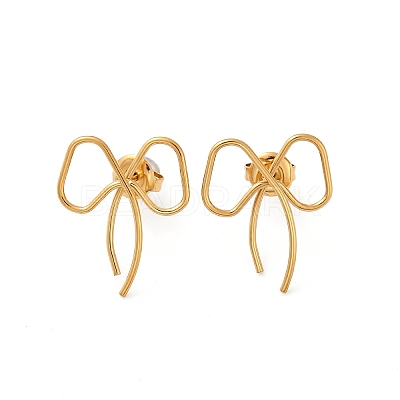304 Stainless Steel Stud Earrings EJEW-G423-32F-G-1