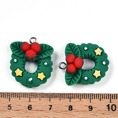 Christmas Theme Opaque Resin Pendants RESI-N039-108-1
