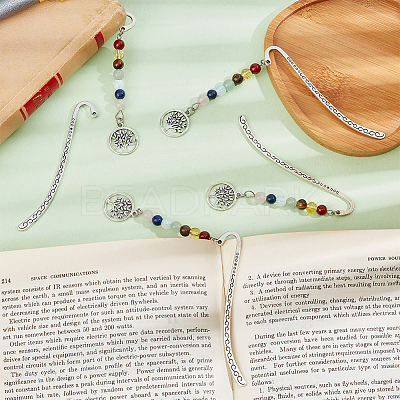 30Pcs Tibetan Style Zinc Alloy Bookmarks Finding AJEW-UN0001-70-1