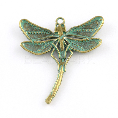 Dragonfly Zinc Alloy Big Pendant Rhinestone Settings PALLOY-R065-090-FF-1