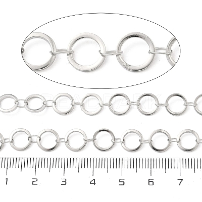 304 Stainless Steel Ring Link Chains CHS-G044-05P-05-1
